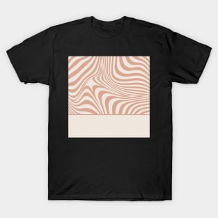 Pattern beige and white wavy T-Shirt